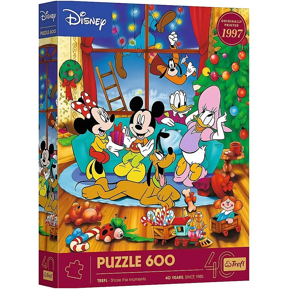 Puzzle 40 Jahre Trefl Mickey Mouse Weihnachten von Micky Maus und Freunden - 600 Teile