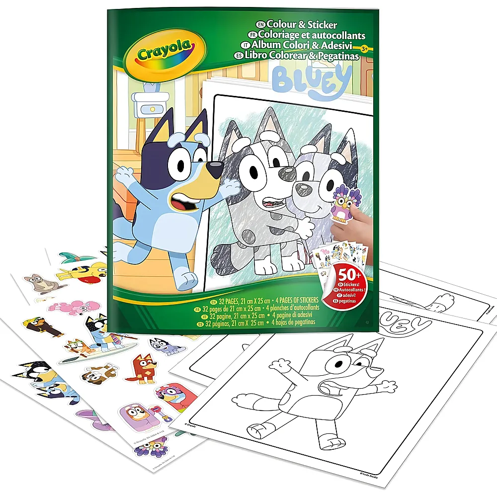 Crayola Bluey Ausmalbuch mit Stickern
