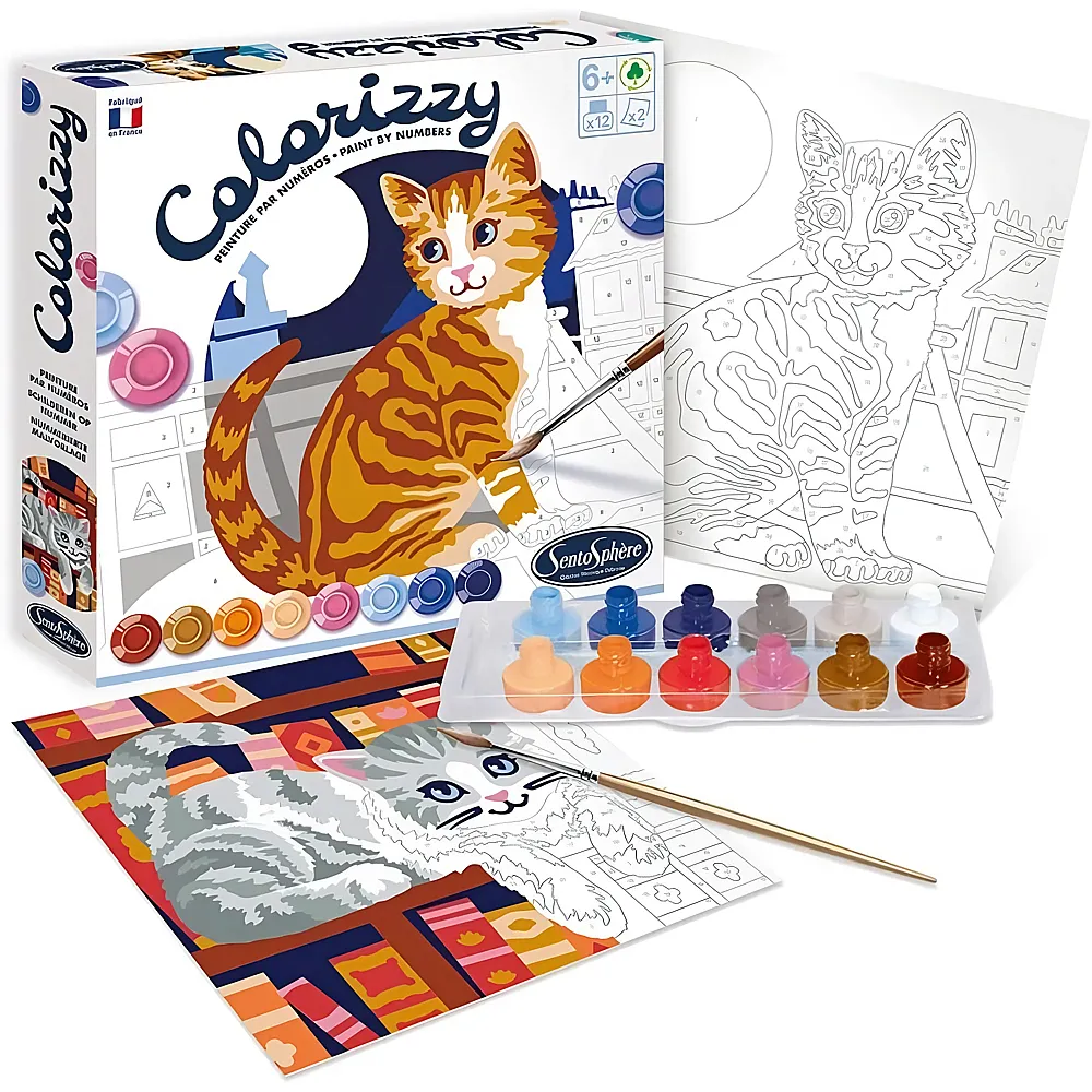 meinspielzeug - Sentosphere Colorizzy MNZ Katzen | Malen nach Zahlen