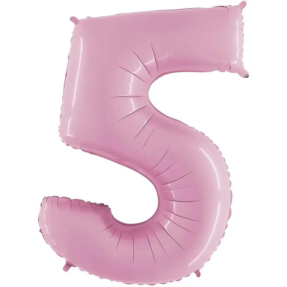 meinspielzeug - Grabo Folienballon Zahl 5 Pastellpink - 66 cm | Folienballone
