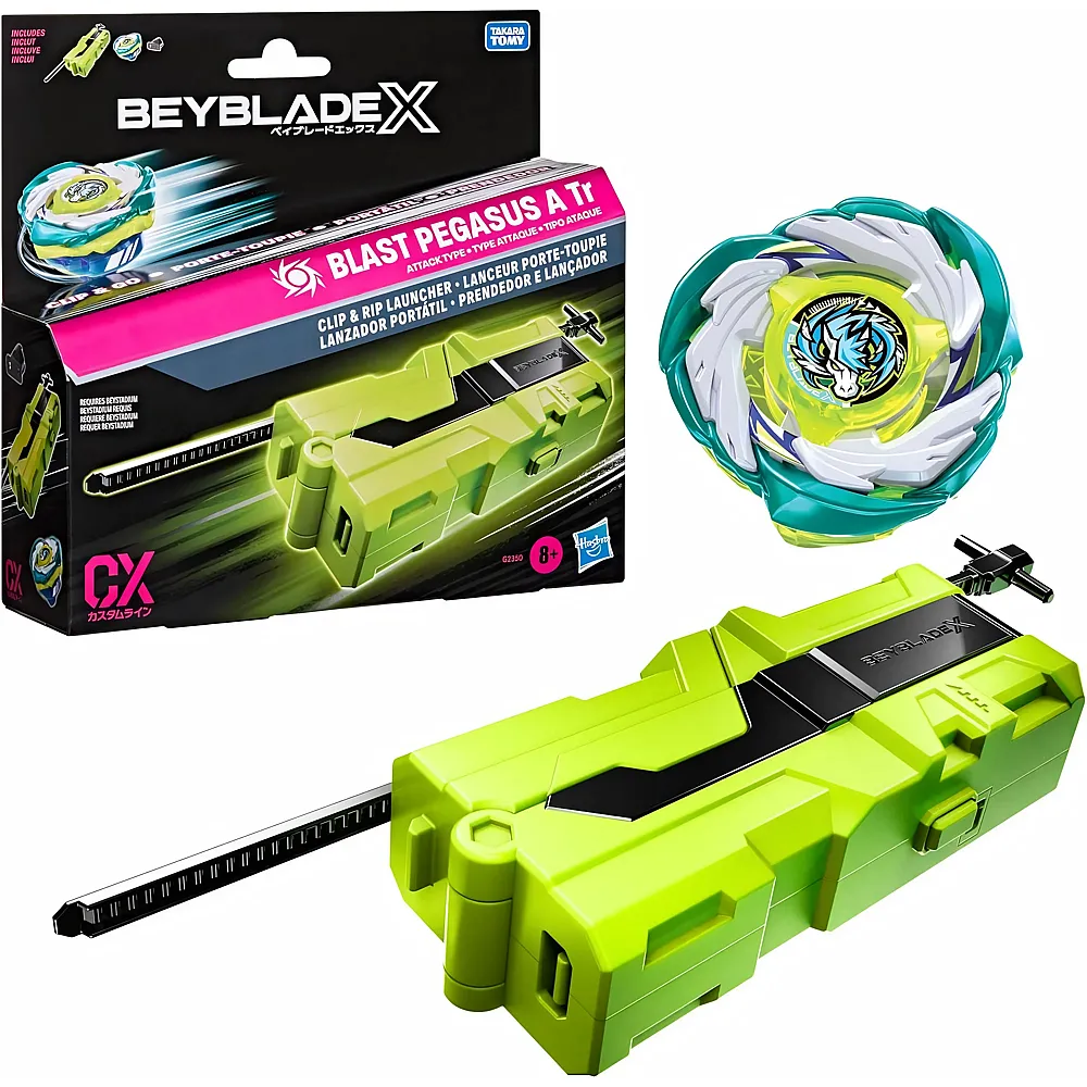 Beyblade X Clip & Rip Starter mit rechtsdrehendem Takara Tomy Angriffs-Typ Kreisel