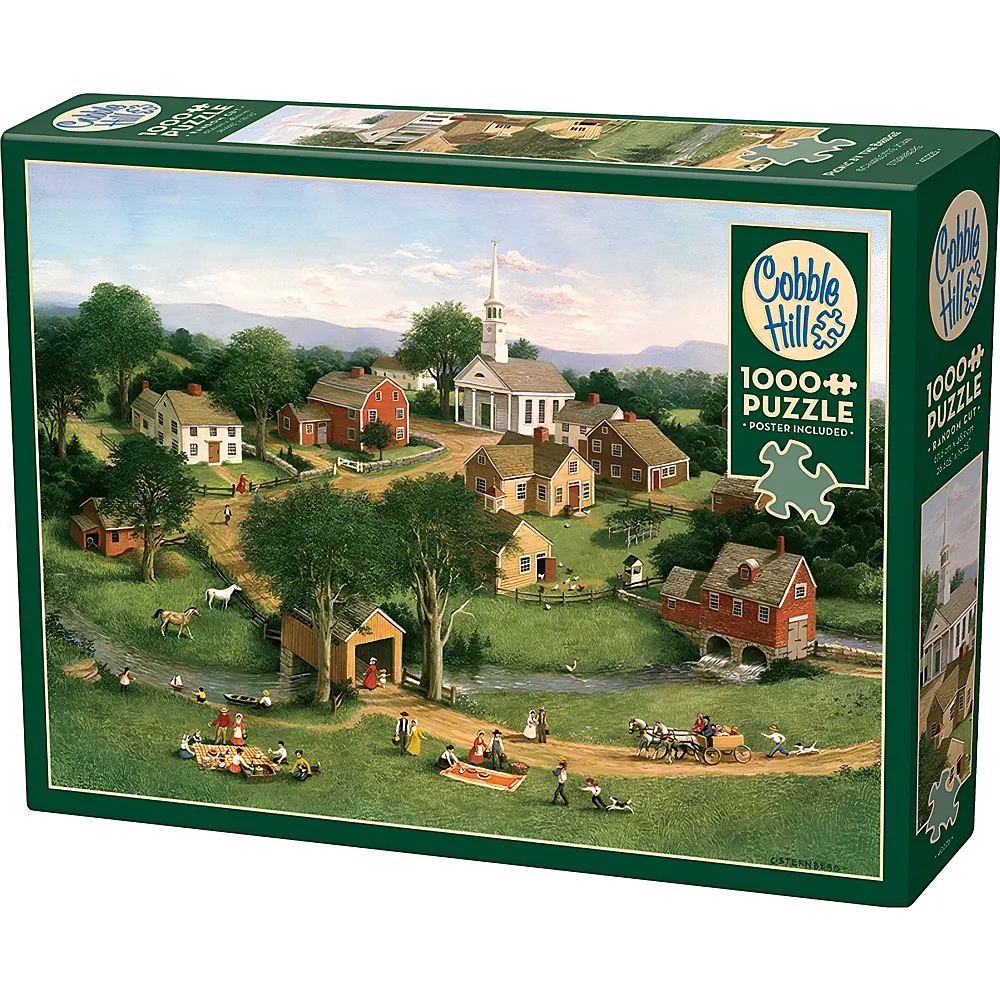 Cobble Hill Puzzle Charlotte Joan Sternberg Picnic by the Bridge 1000Teile