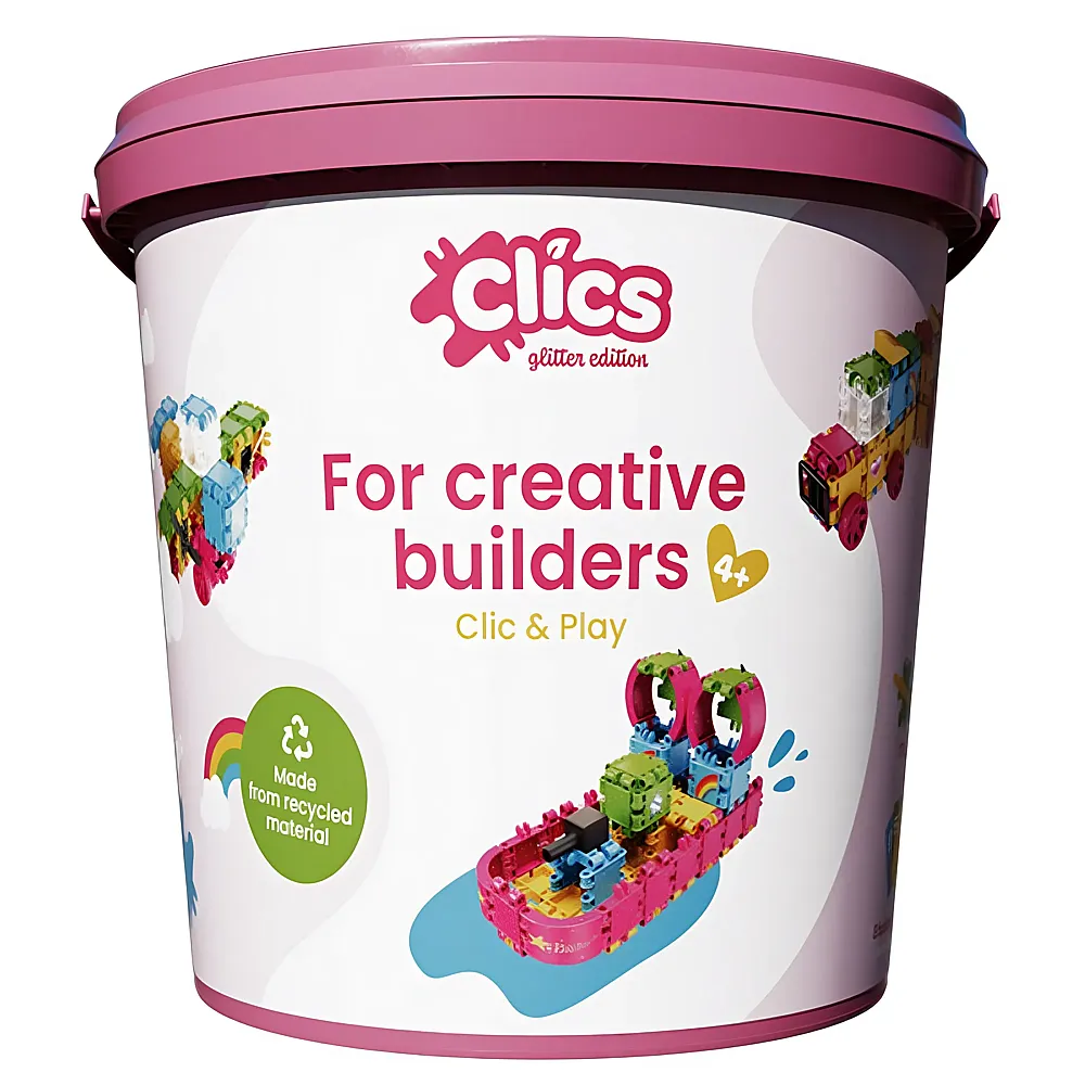Clics Glitter Eimer 8-in-1 - 175 Teile