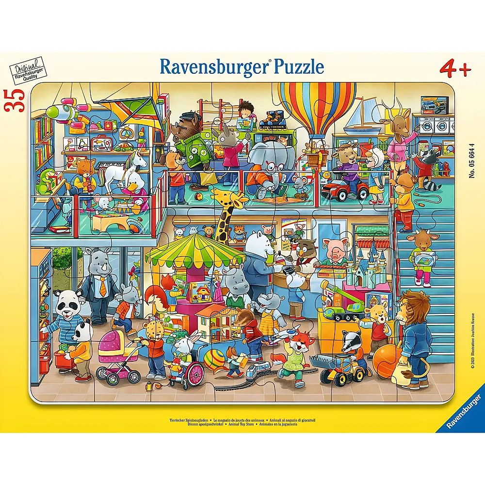 Ravensburger Puzzle Tierischer Spielzeugladen 35Teile | Rahmenpuzzle