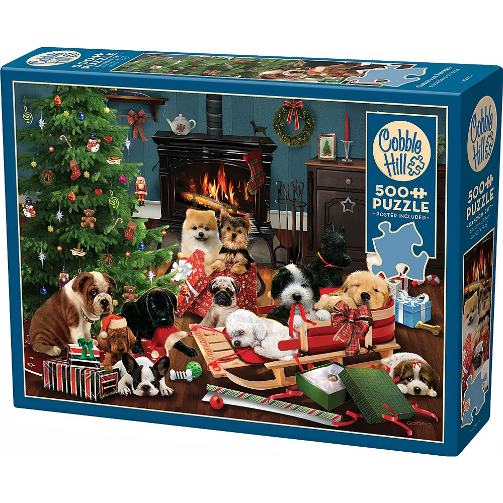 Cobble Hill Puzzle Welpen an Weihnachten 500Teile