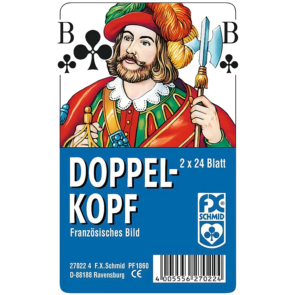 Ravensburger Spiele Doppelkopf, Franz�sisches Bild, 2x24 Karten in Klarsicht-Box
