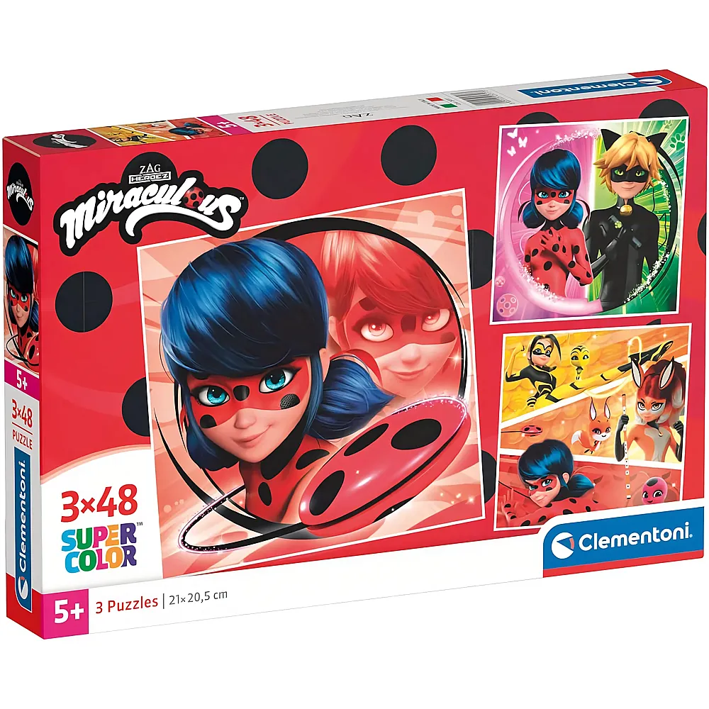 Clementoni Puzzle Supercolor Miraculous - 48 Teile