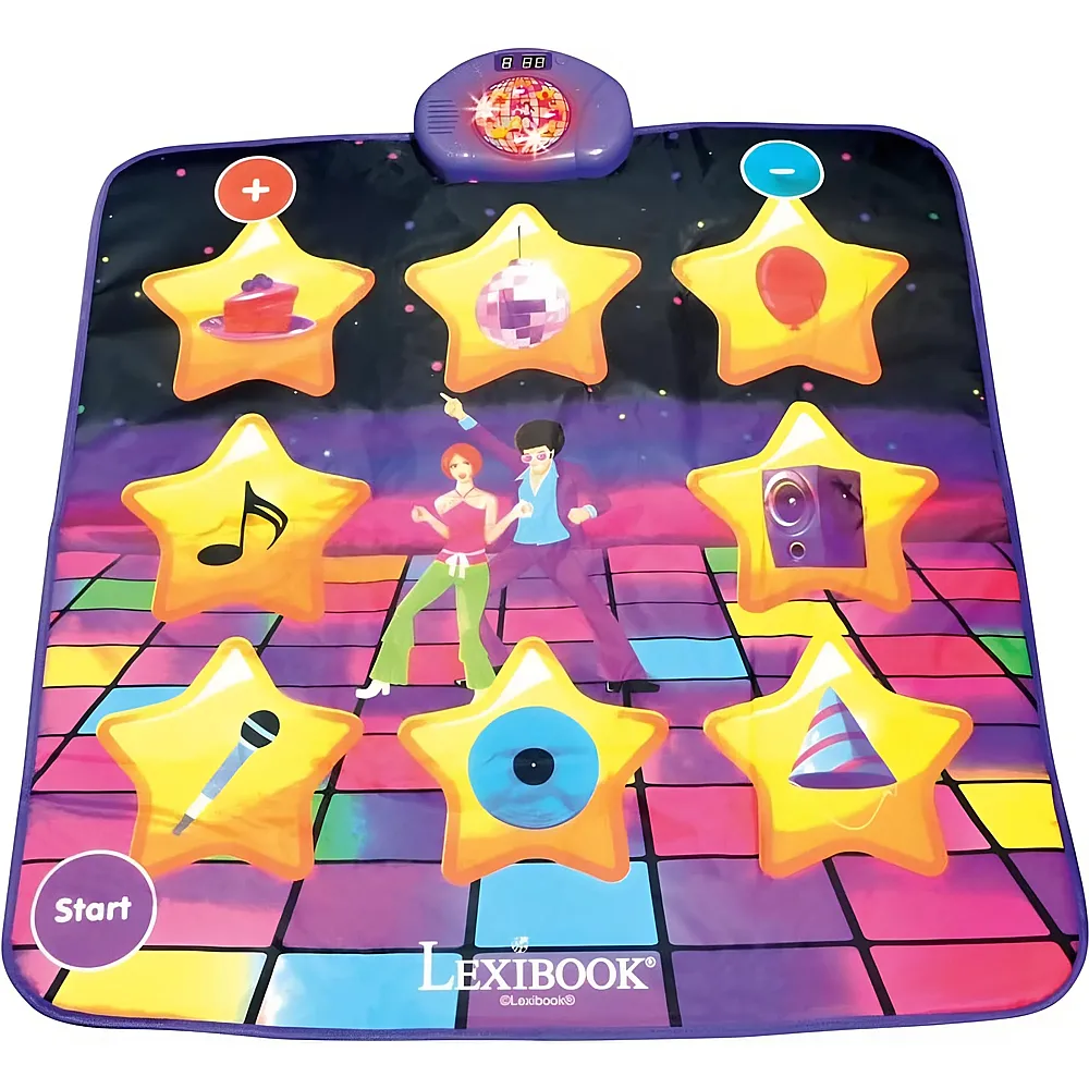 Lexibook leuchtende Elektronische Bluetooth Tanzmatte mit 6 Spielmodi