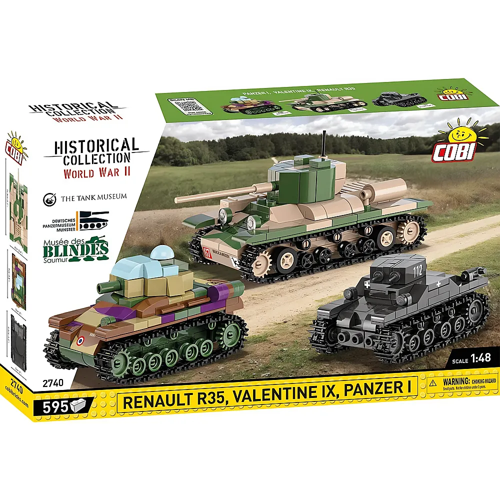 COBI Historical Collection Renault R35, Valentine IA, Panzer I 2740
