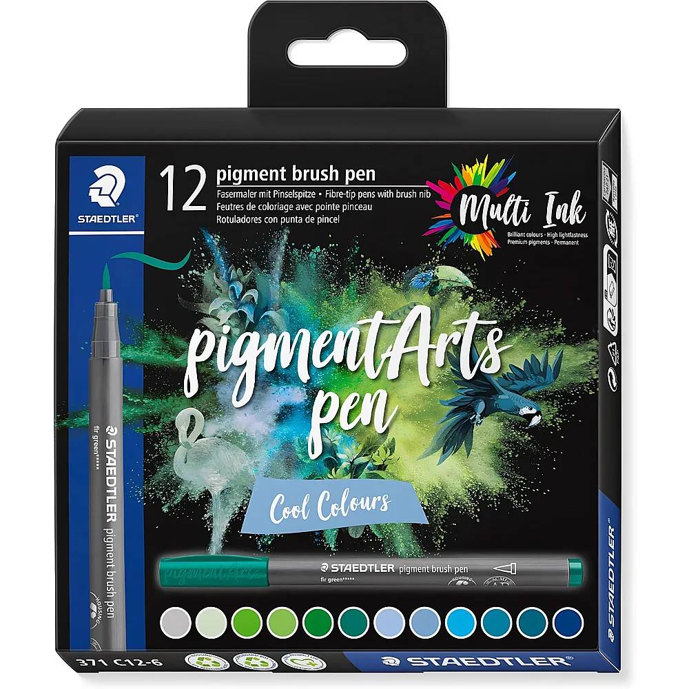 Staedtler Pigment Brush Pen - 12 Teile