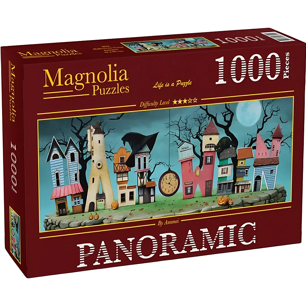 Magnolia Puzzle Panoramic Halloween Town - 1000 Teile