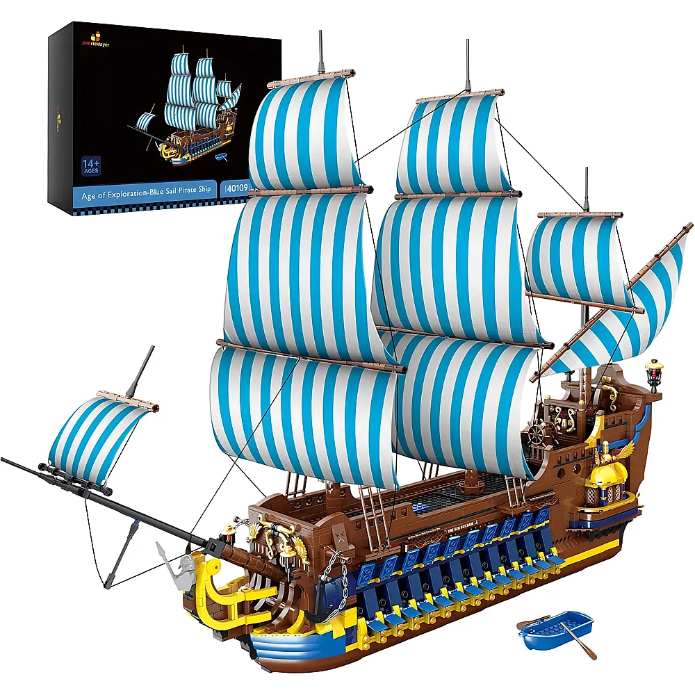 JMBricklayer Renaissance Blue Sail Pirate Ship 40109