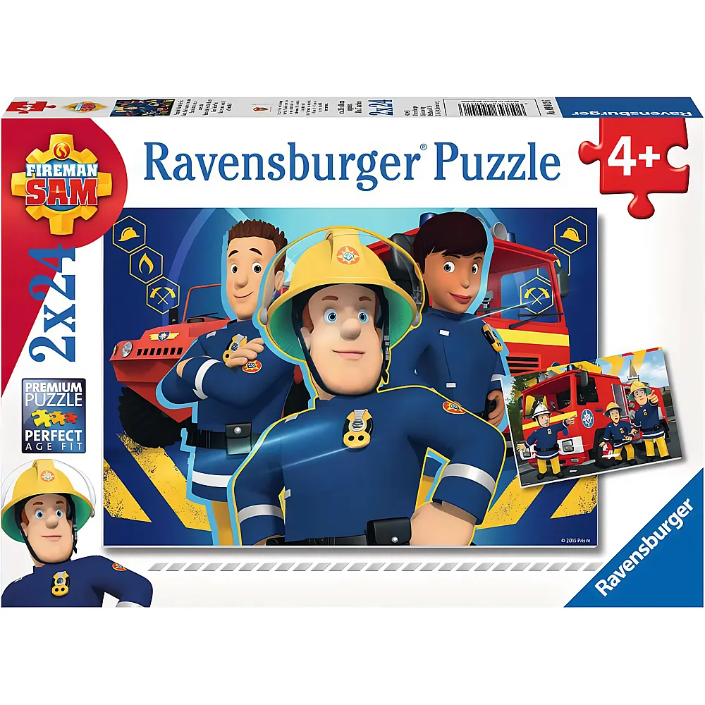 Ravensburger Puzzle Feuerwehrmann Sam Sam hilft dir in der Not 2x24