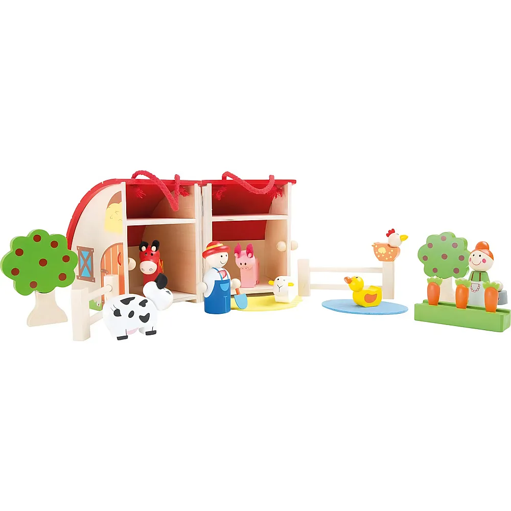 small foot Spielwelt Bauernhof aus Holz - 16 Teile