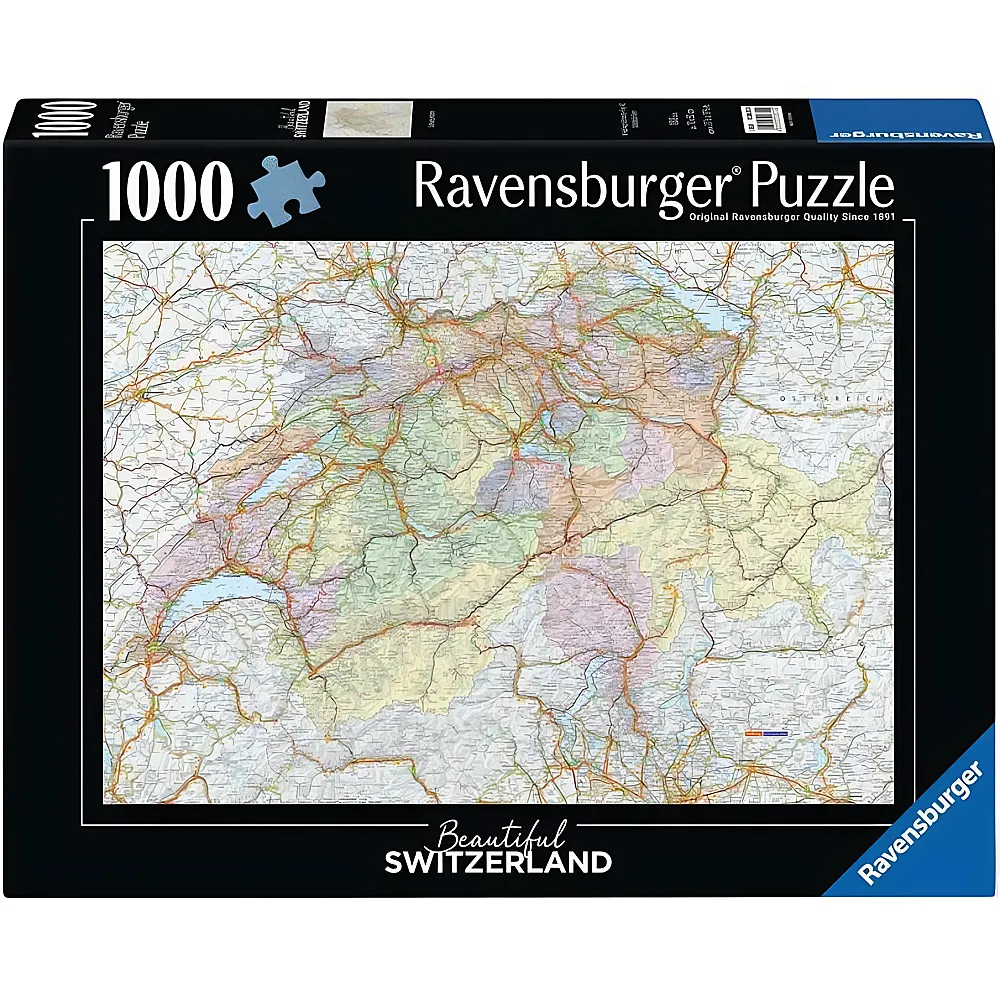 Ravensburger Puzzle Beautiful Switzerland Schweizerkarte 1000Teile