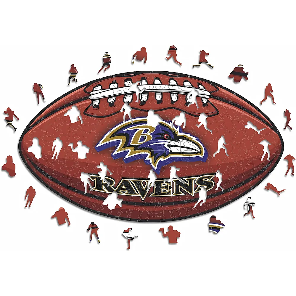 meinspielzeug - Iconic Puzzle NFL Baltimore Ravens Crest 150Teile | Holzpuzzle