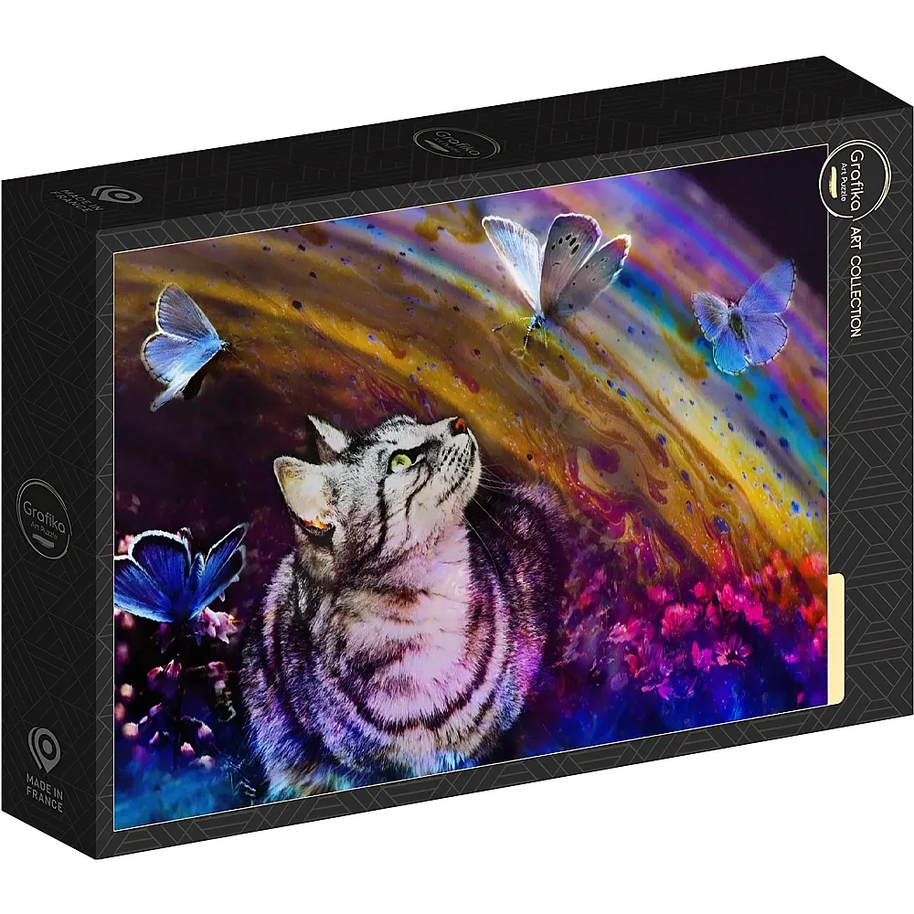 Grafika Puzzle Art Collection Katze und Schmetterlinge 500Teile