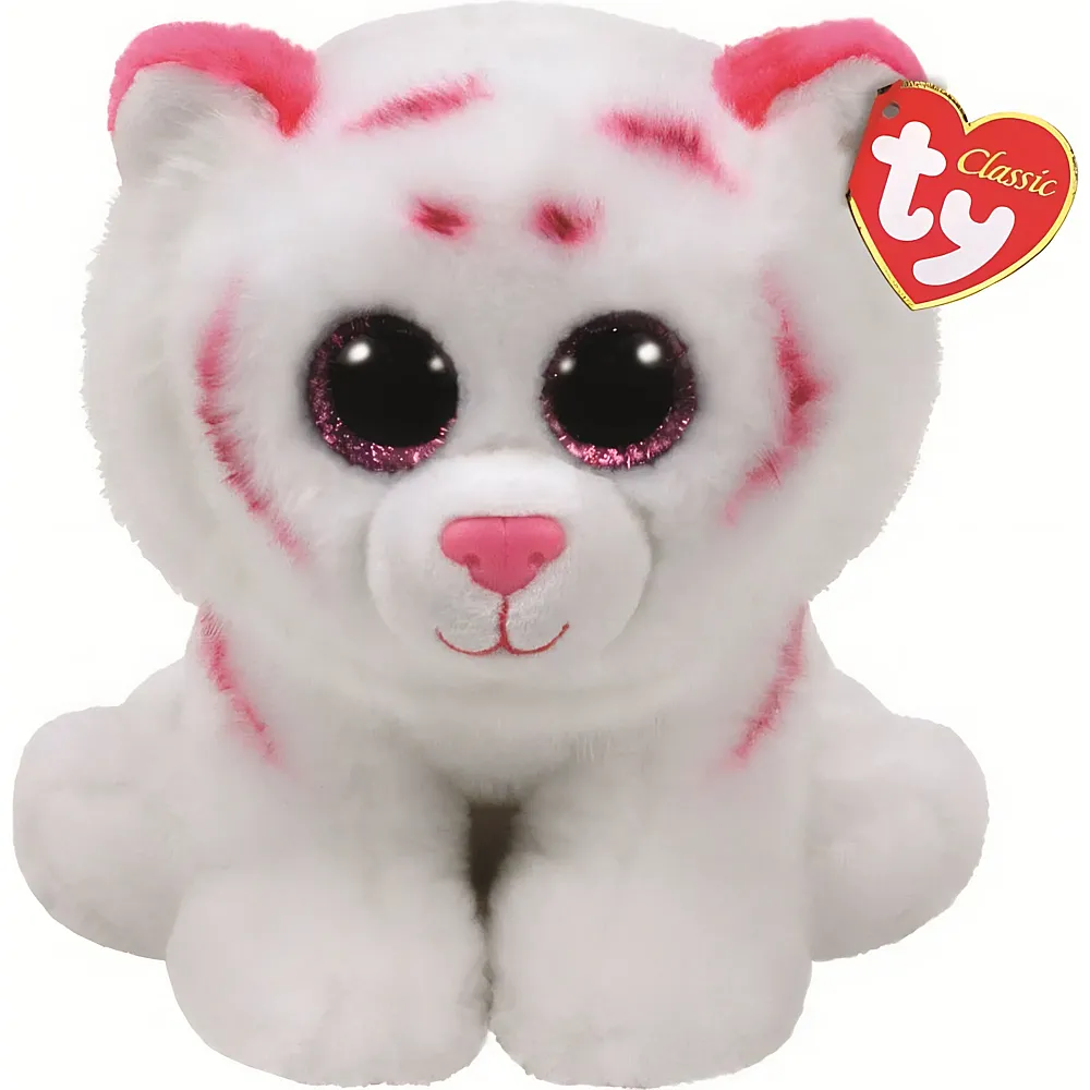 meinspielzeug - Ty Beanie Babies Tabor der Tiger Pink/Weiss - 24 cm | Raubkatzen Pl�sch