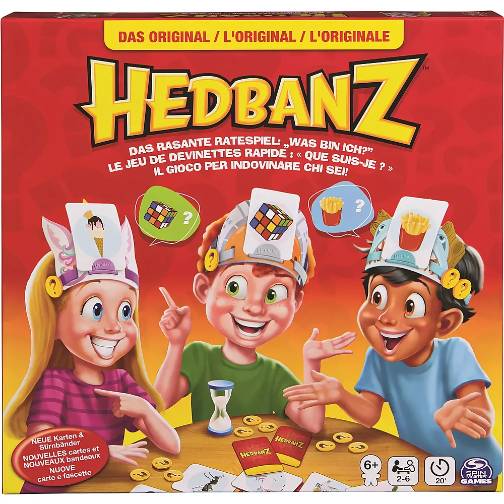 Spin Master Hedbanz 2025 dreisprachig deutsch, franz., italienisch