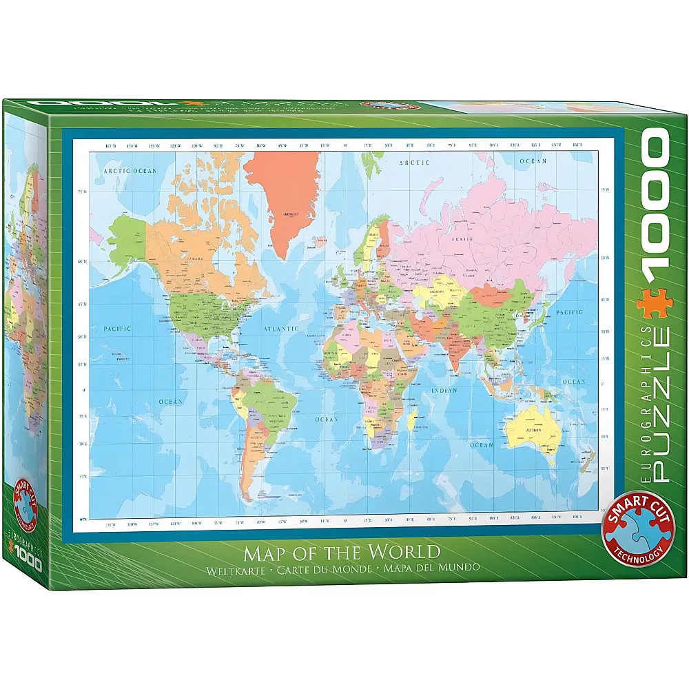 Eurographics Puzzle Weltkarte - 1000 Teile | Puzzle 1000 Teile