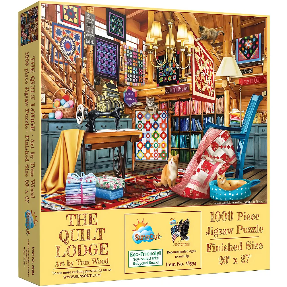 SunsOut Puzzle Tom Wood Quilt Lodge - 1000 Teile