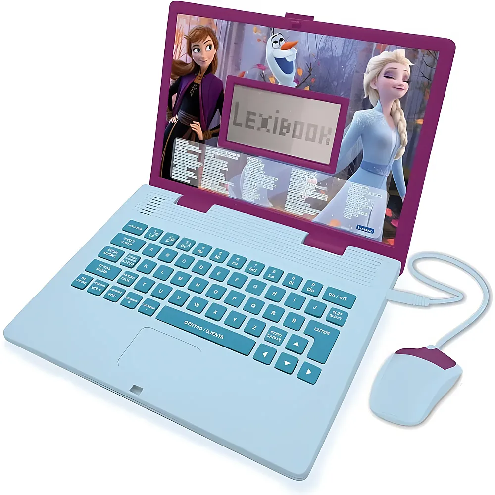 Lexibook Disney Frozen Zweisprachiger pdagogischer Laptop mit LCD-Farbbildschirm FR/EN