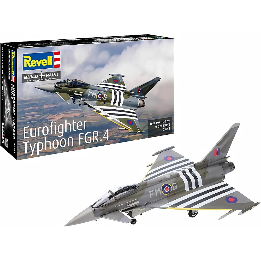 Revell Build & Paint Modellbau Eurofighter Typhoon FGR.4 - 228 Teile