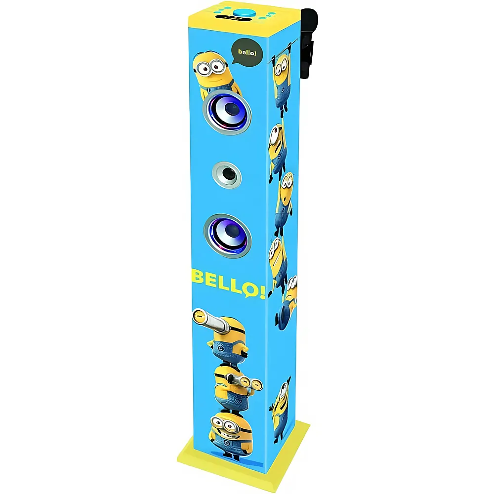 Lexibook Minions Leistungsstarker Sound & Light Bluetooth Stand-Lautsprecher mit Mikrofon und Sprachumschaltung