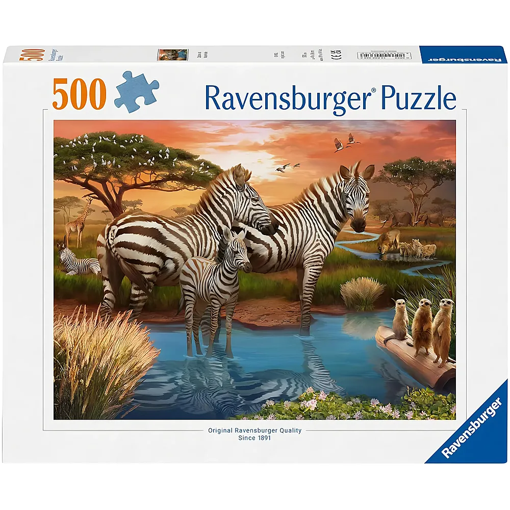 Ravensburger Puzzle Zebras am Wasserloch 500Teile