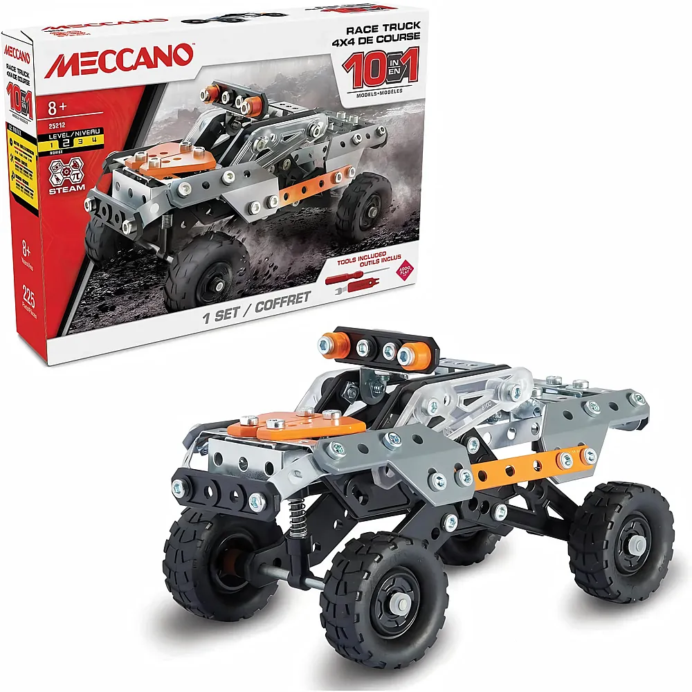 meinspielzeug - Meccano 10in1 4x4 Rennfahrzeuge 225Teile | Technische Baus�tze
