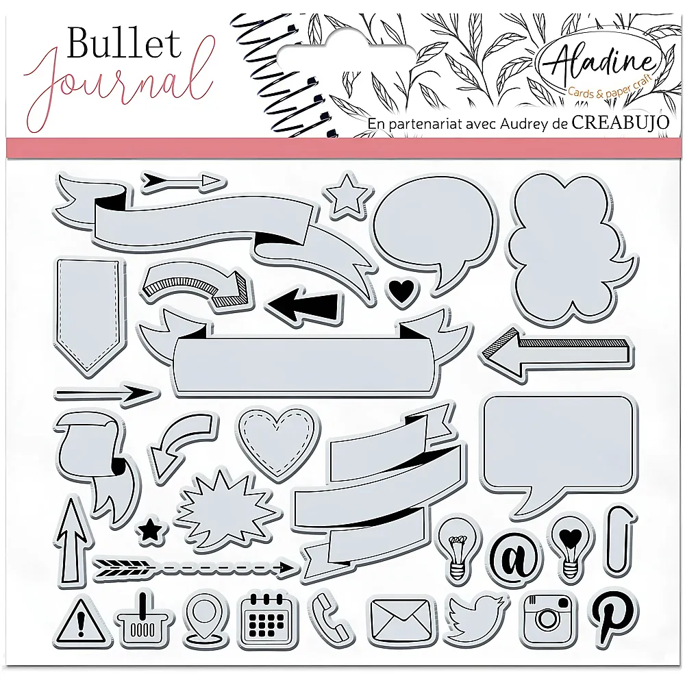 meinspielzeug - Aladine Bullet Journal Stempel Fahnen & Icons | Stempelsets