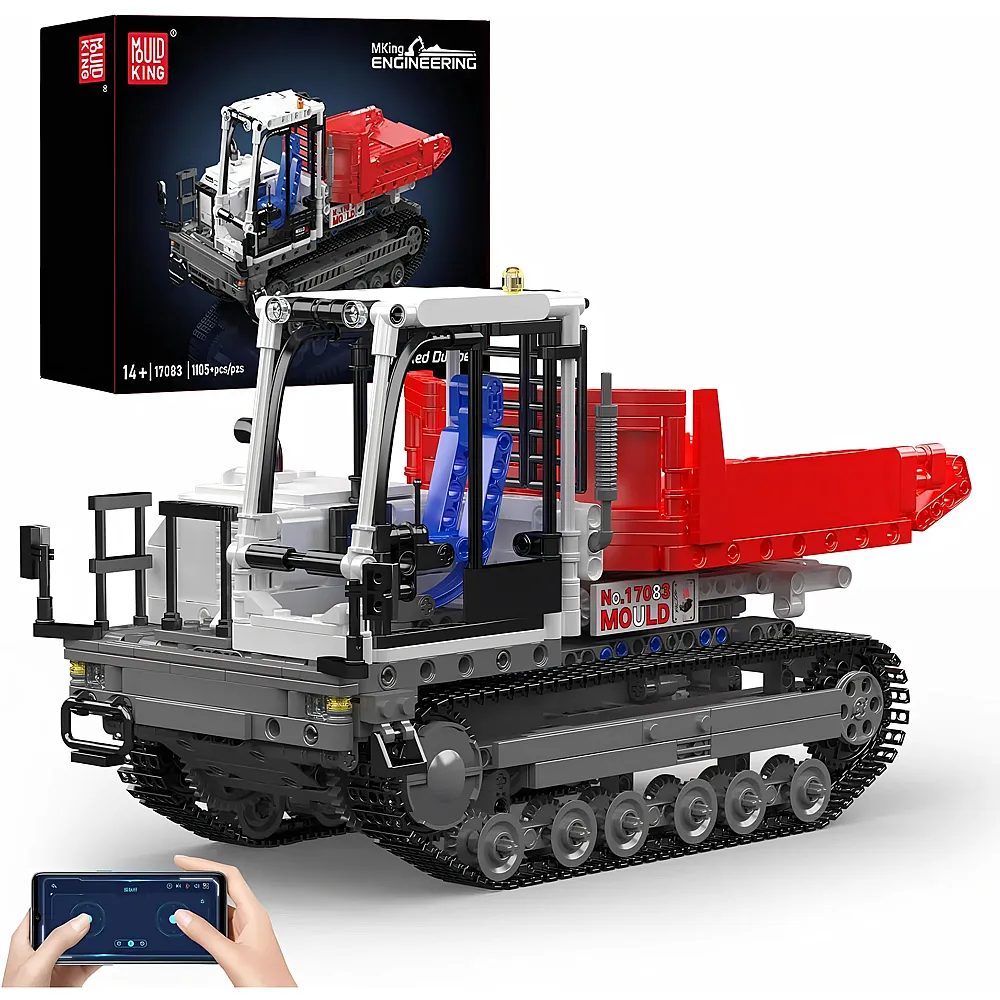 meinspielzeug - Mould King Verfolgter Dumper mit App und Fernbedienung 17083 | Klemmbausteine Fahrzeuge