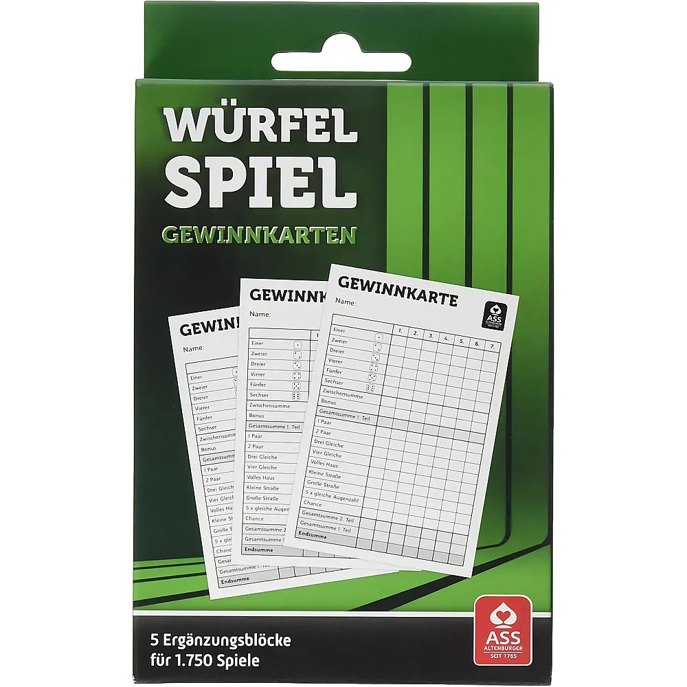 ASS Altenburger W�rfelspiel Gewinnkarten-Bl�cke