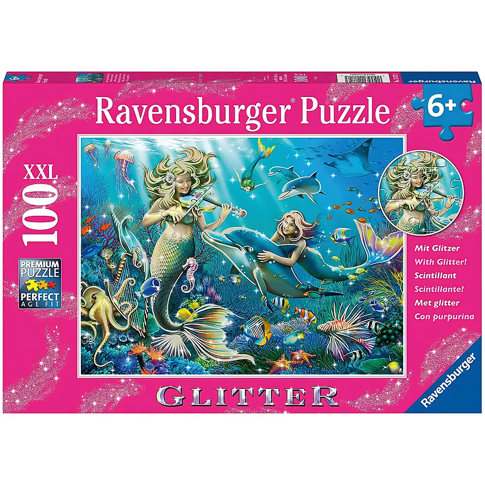 Ravensburger Puzzle Glitter Meerjungfrauen - 100 Teile