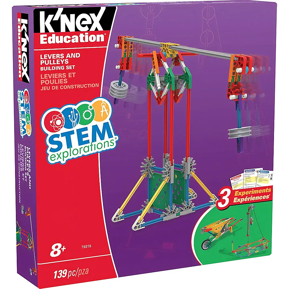 K'Nex Explorations: Hebel- und Riemenscheiben-Bauset - 139 Teile