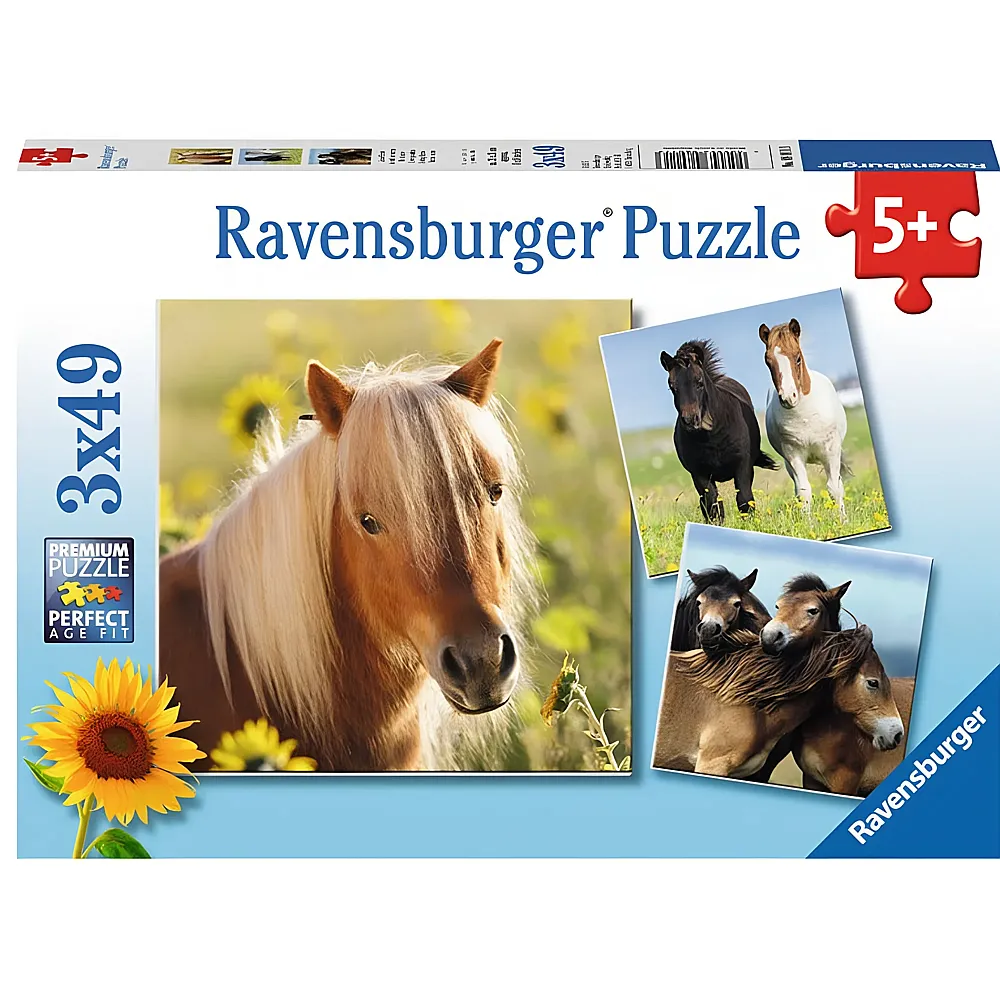 Ravensburger Puzzle Liebe Pferde 3x49