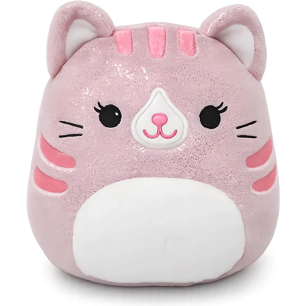Squishmallows Pl�sch Glitzer-Katze  Laura mit weissem Bauch Pink - 30 cm | Katzen Pl�sch