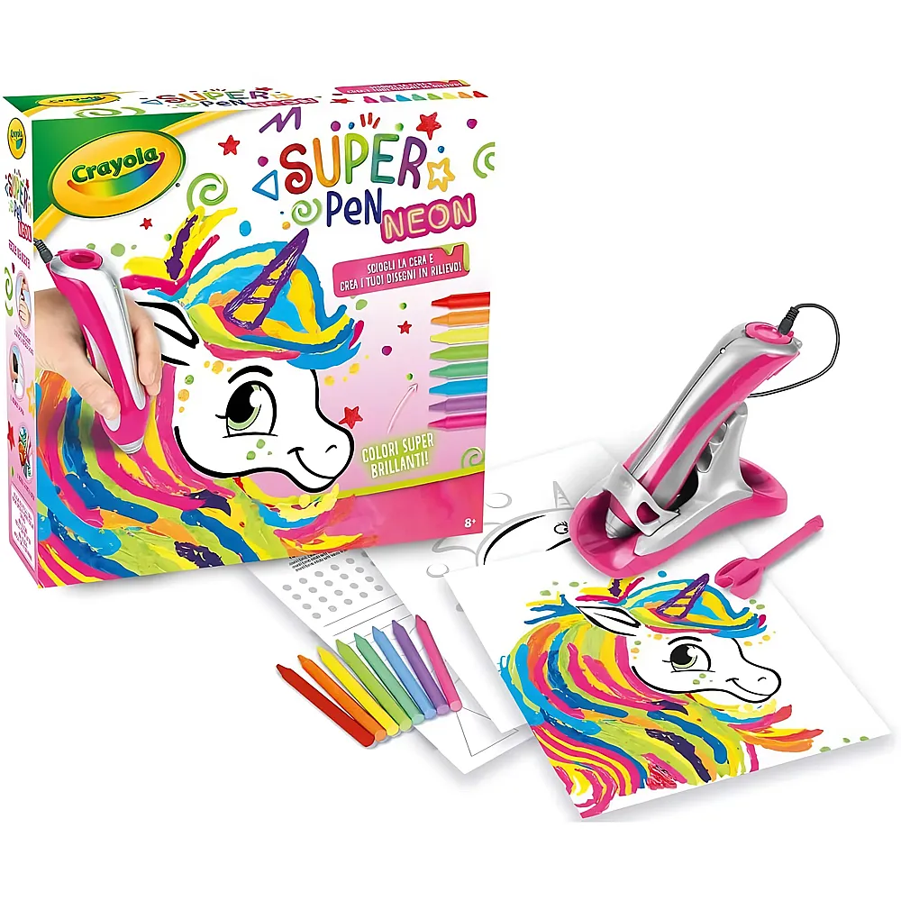 meinspielzeug - Crayola Super Pen Einhorn Neon f�r Relief-Designs | Malsets