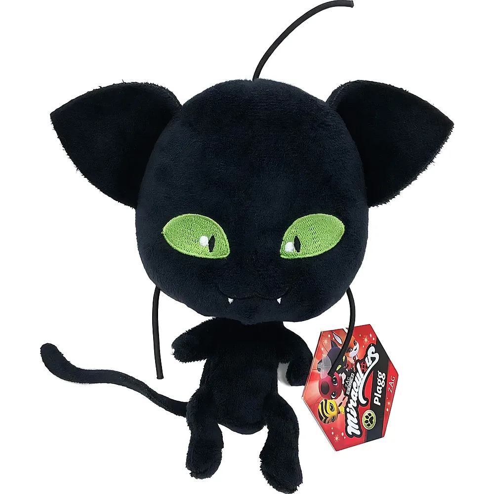 Bandai Miraculous - Weiches Stofftier 15cm - Plagg - Offizielle Miraculous Lizenz - Pl�sch Kwami Cat Noir Plagg - Brands