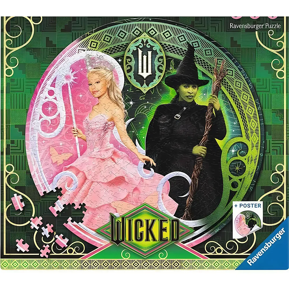 Ravensburger Puzzle 12001276 - A Story of Two Halves - 500 Teile Wicked Rundpuzzle f�r Erwachsene und Kinder ab 12 Jahren