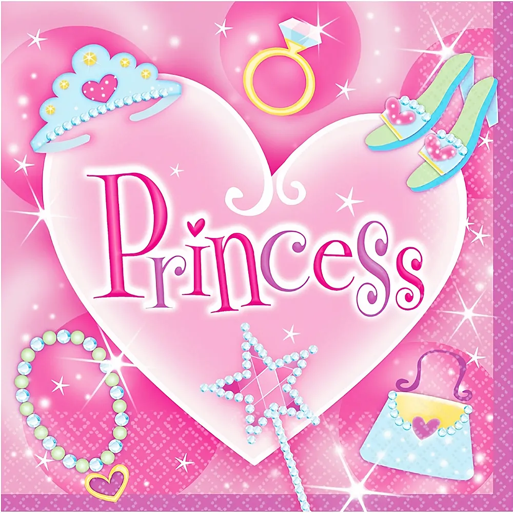 Amscan Servietten Prinzessin 16Teile | Kindergeburtstag