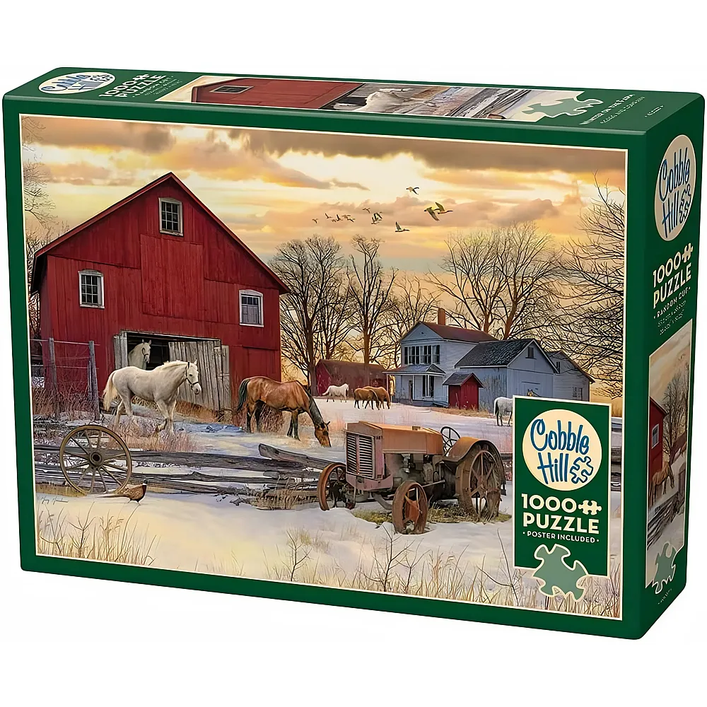 Cobble Hill Puzzle Winter auf dem Bauernhof - 1000 Teile