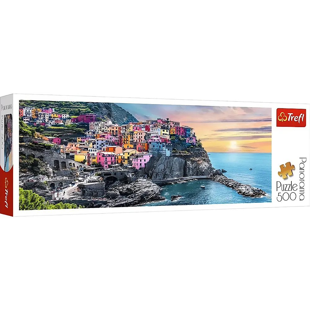 Trefl Puzzle Panorama Vernazza bei Sonnenuntergang, Italien - 500 Teile