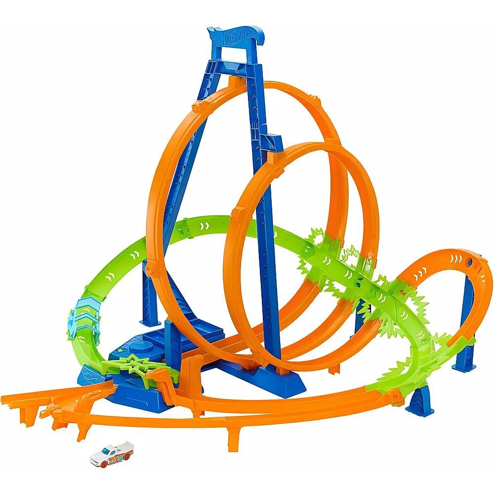 Hot Wheels Action Episches Crash-Rennen mit 5 Crash-Zonen, motorisiertem Beschleuniger und 1  Auto - 1:64