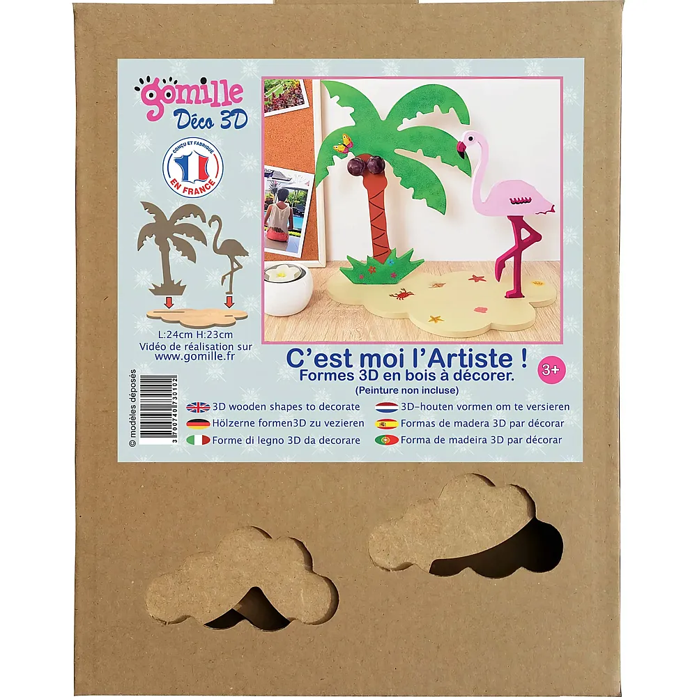 Gomille Rosa Flamingo / Palme - Deko 3D - Suche