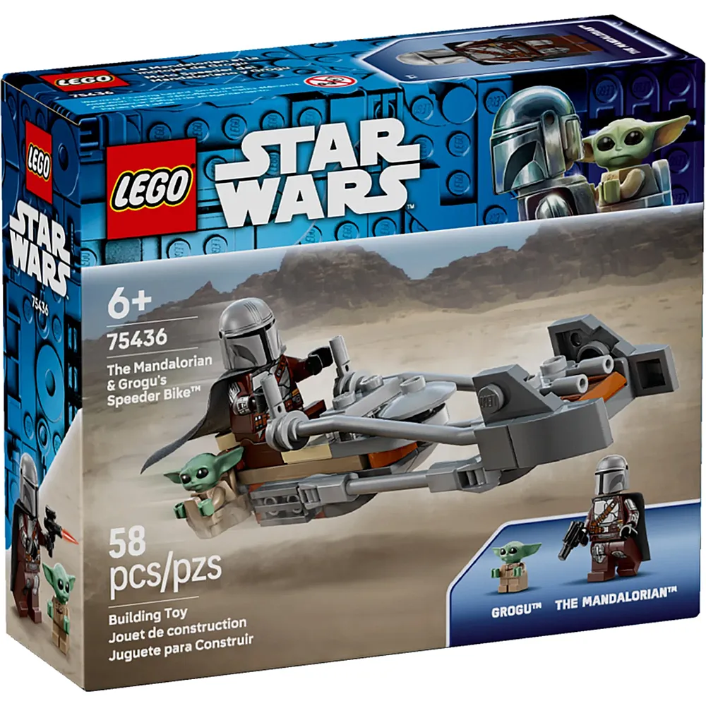 LEGO Star Wars Der Mandalorianer und Grogu auf ihrem Speeder Bike 75436