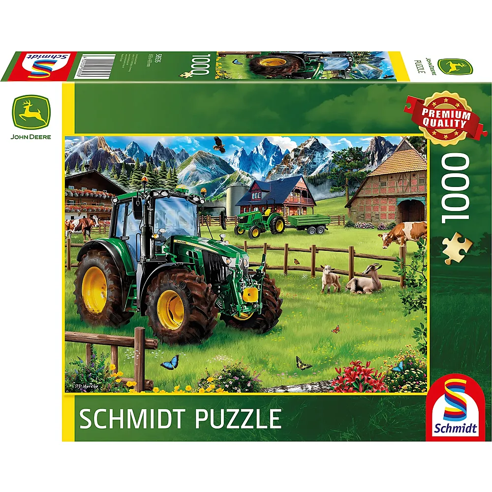 Schmidt Puzzle John Deere 6120M mit Alpenvorland 1000Teile