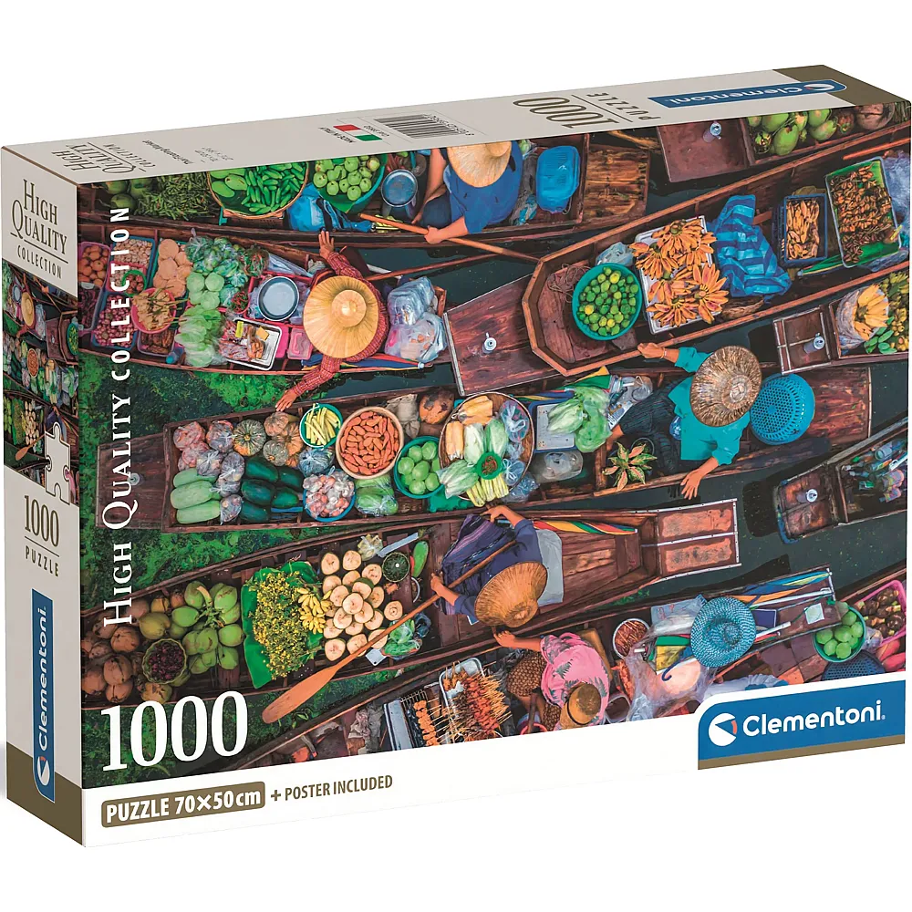 Clementoni Puzzle Thail�ndischer Schwimmender Markt - 1000 Teile