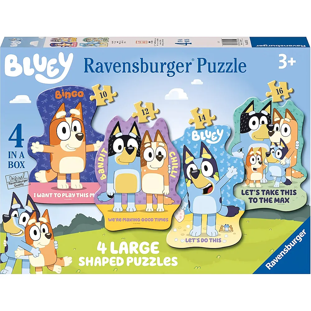 Ravensburger Puzzle 4in1 Shaped Bluey 10Teile
