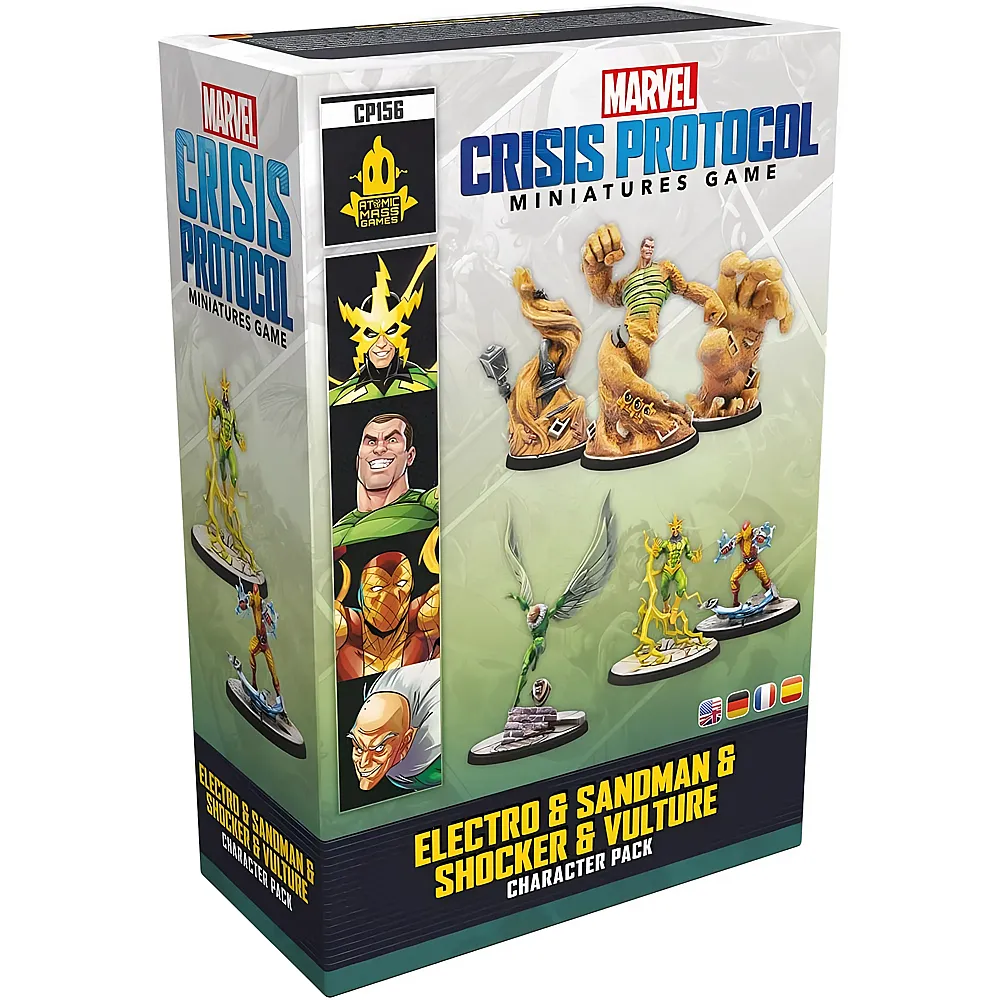 Atomic Mass Games Marvel: Crisis Protocol  Electro, Sandman, Shocker & Vulture, Charakter-Erweiterung, Tabletop, 2 Spieler, Ab 14+ Jahren, 90-120 Minuten, Deutsch, Mehrsprachig